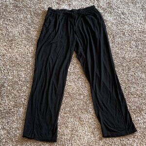 Black Cotton Pajama Pants with Elastic Waistband Size Small Petite